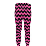 Pink And Black Chevron Pattern Print Men's leggings