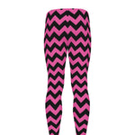 Pink And Black Chevron Pattern Print Men's leggings