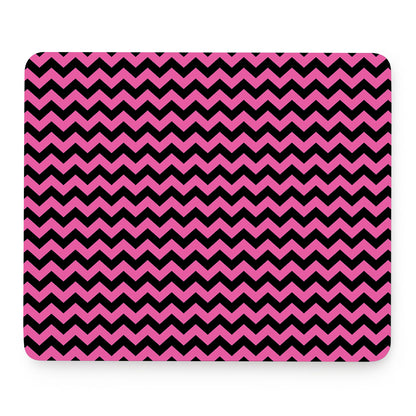 Pink And Black Chevron Pattern Print Mouse Pad