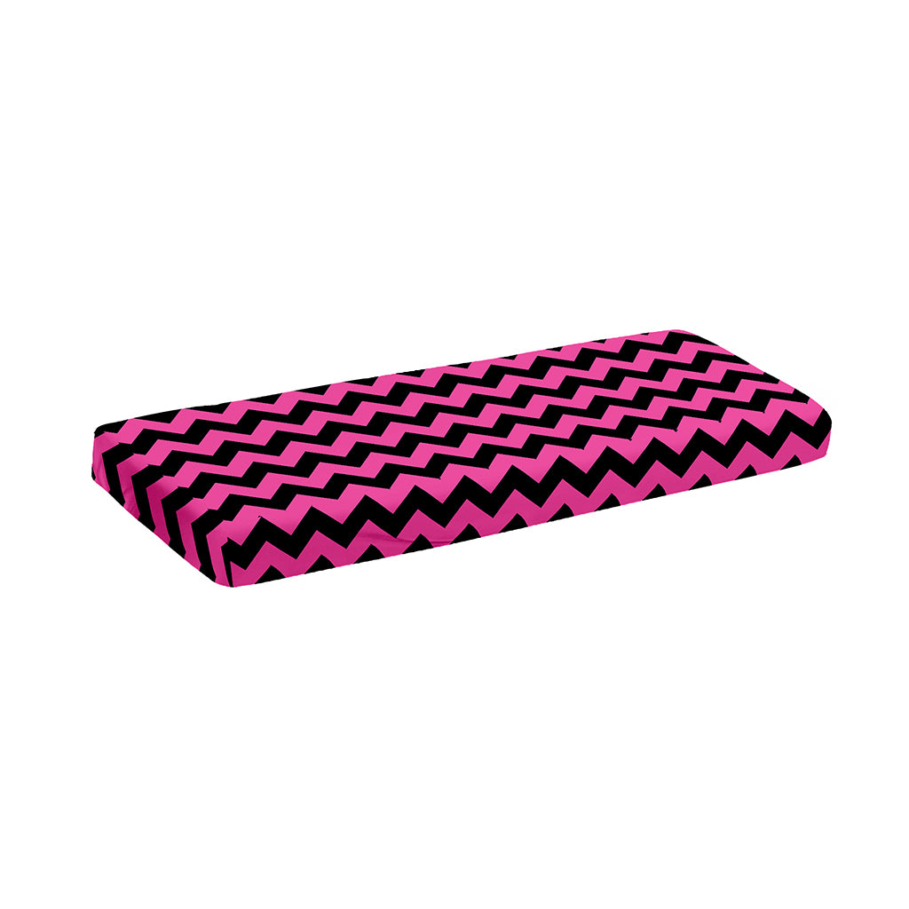 Pink And Black Chevron Pattern Print Piano Keyboard Cover