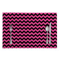Pink And Black Chevron Pattern Print Placemat