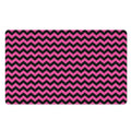 Pink And Black Chevron Pattern Print Polyester Doormat