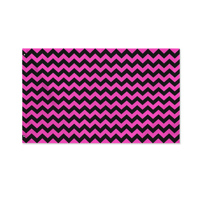 Pink And Black Chevron Pattern Print Polyester Flag