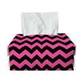 Pink And Black Chevron Pattern Print Rectangle Tissue Box Cover