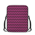 Pink And Black Chevron Pattern Print Rectangular Crossbody Bag
