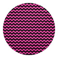 Pink And Black Chevron Pattern Print Round Blanket