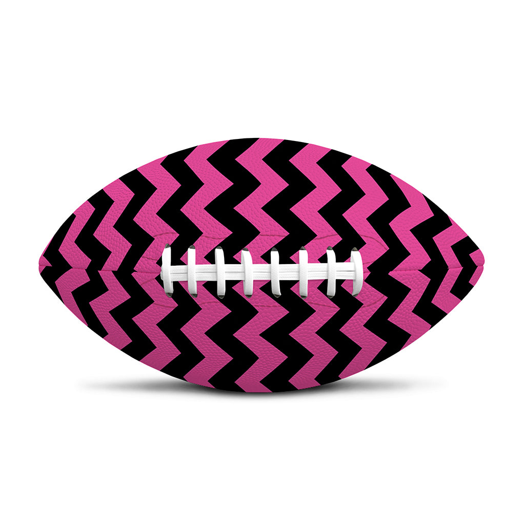 Pink And Black Chevron Pattern Print Rugby Ball