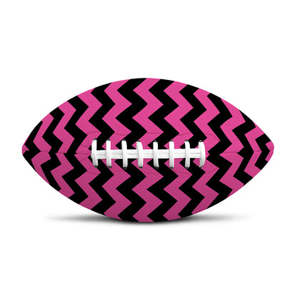 Pink And Black Chevron Pattern Print Rugby Ball