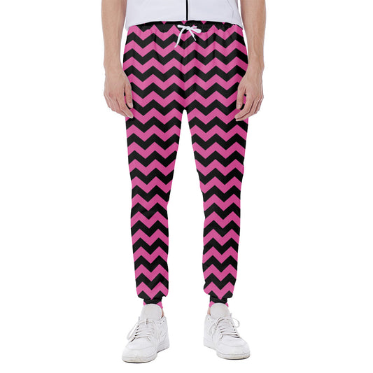 Pink And Black Chevron Pattern Print Scuba Joggers