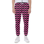 Pink And Black Chevron Pattern Print Scuba Joggers