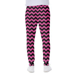 Pink And Black Chevron Pattern Print Scuba Joggers