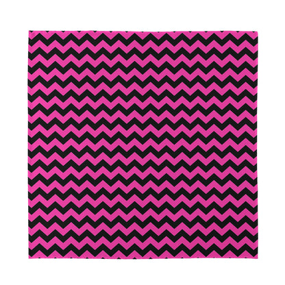 Pink And Black Chevron Pattern Print Silk Bandana