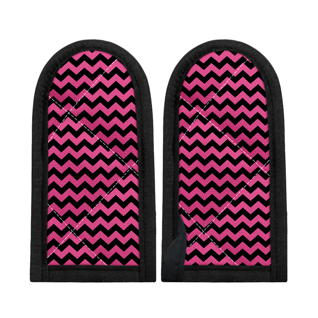 Pink And Black Chevron Pattern Print Skillet Handle Cover