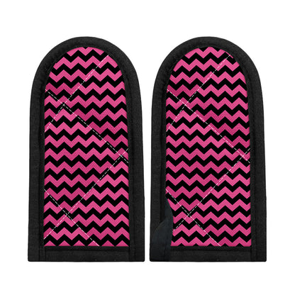 Pink And Black Chevron Pattern Print Skillet Handle Cover