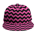 Pink And Black Chevron Pattern Print Snapback Cap