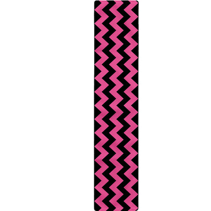 Pink And Black Chevron Pattern Print Table Runner