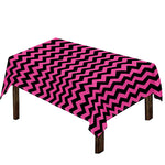 Pink And Black Chevron Pattern Print Tablecloth