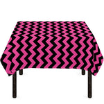 Pink And Black Chevron Pattern Print Tablecloth
