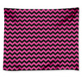 Pink And Black Chevron Pattern Print Tapestry