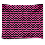 Pink And Black Chevron Pattern Print Tapestry