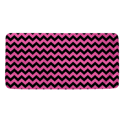 Pink And Black Chevron Pattern Print Towel