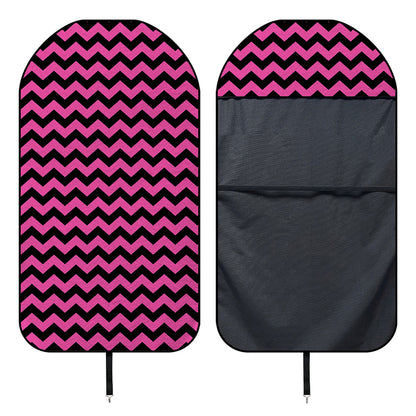 Pink And Black Chevron Pattern Print Waterproof Car Seat Cover