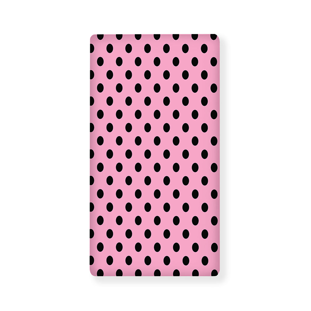 Pink And Black Polka Dot Pattern Print Baby Crib Sheet
