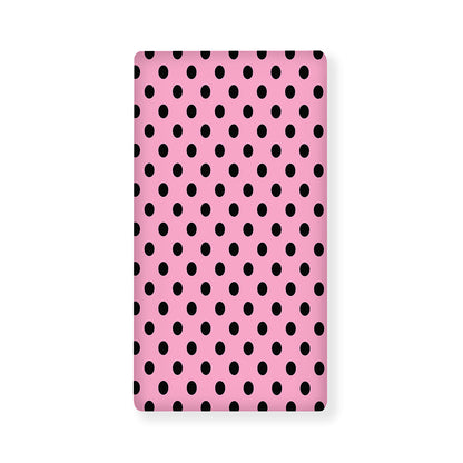 Pink And Black Polka Dot Pattern Print Baby Crib Sheet