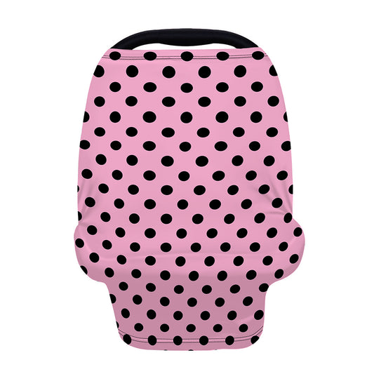 Pink And Black Polka Dot Pattern Print Baby Seat Cover