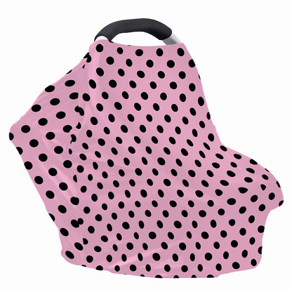 Pink And Black Polka Dot Pattern Print Baby Seat Cover