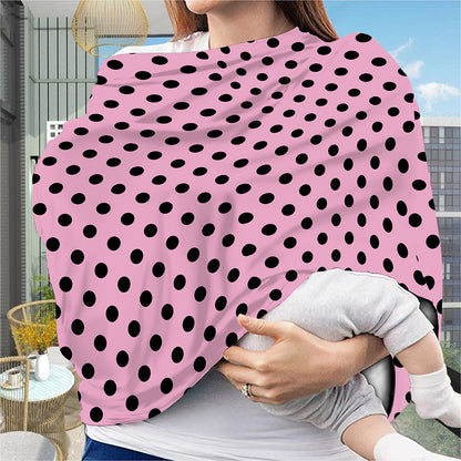 Pink And Black Polka Dot Pattern Print Baby Seat Cover