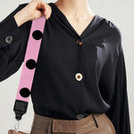 Pink And Black Polka Dot Pattern Print Bag Strap