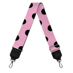 Pink And Black Polka Dot Pattern Print Bag Strap