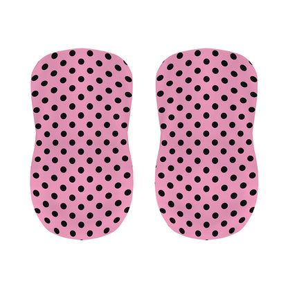 Pink And Black Polka Dot Pattern Print Bar Stool Covers