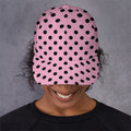 Pink And Black Polka Dot Pattern Print Baseball Cap