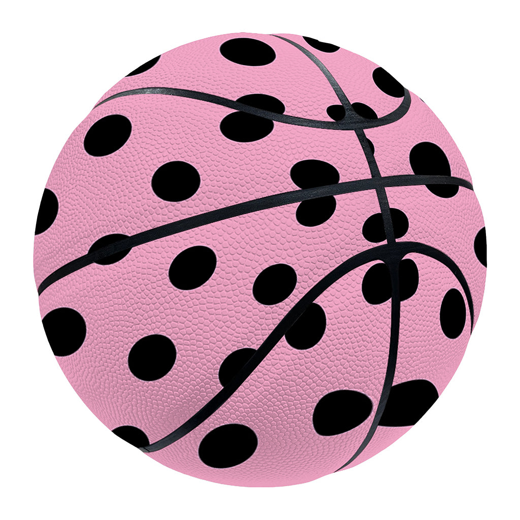 Pink And Black Polka Dot Pattern Print Basketball