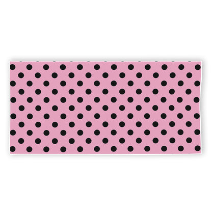 Pink And Black Polka Dot Pattern Print Beach Towel