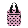 Pink And Black Polka Dot Pattern Print Bible Tote Bag