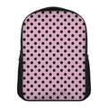 Pink And Black Polka Dot Pattern Print Casual Backpack