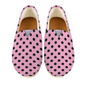 Pink And Black Polka Dot Pattern Print Casual Shoes