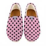 Pink And Black Polka Dot Pattern Print Casual Shoes
