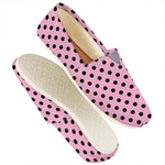 Pink And Black Polka Dot Pattern Print Casual Shoes