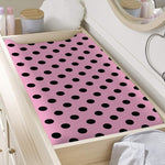 Pink And Black Polka Dot Pattern Print Changing Pad Cover