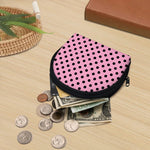 Pink And Black Polka Dot Pattern Print Coin Purse