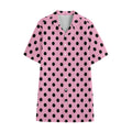 Pink And Black Polka Dot Pattern Print Cotton Hawaiian Shirt