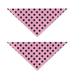 Pink And Black Polka Dot Pattern Print Dog Bandana