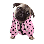 Pink And Black Polka Dot Pattern Print Dog Zip Up Hoodie