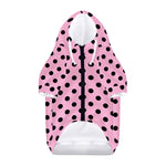 Pink And Black Polka Dot Pattern Print Dog Zip Up Hoodie