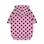Pink And Black Polka Dot Pattern Print Dog Zip Up Hoodie