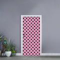 Pink And Black Polka Dot Pattern Print Door Sticker